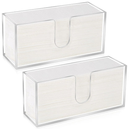 Whdiystella 2Pcs Acrylic Paper Towel Dispenser, Paper Towel Holder Countertop Clear Multi Trifold Napkin Holder, Suitable for Z-fold, C-fold or MultiFold Paper Towels for Bathroom, Toilet, Kitchen