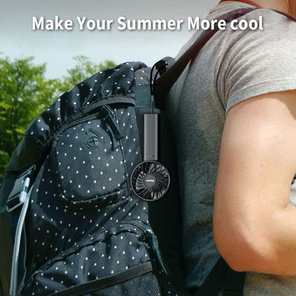 EasyAcc Mini Portable Handheld Fan, 3 Speed USB C Rechargeable Battery Operated Cooling Fan for Travel (Black)