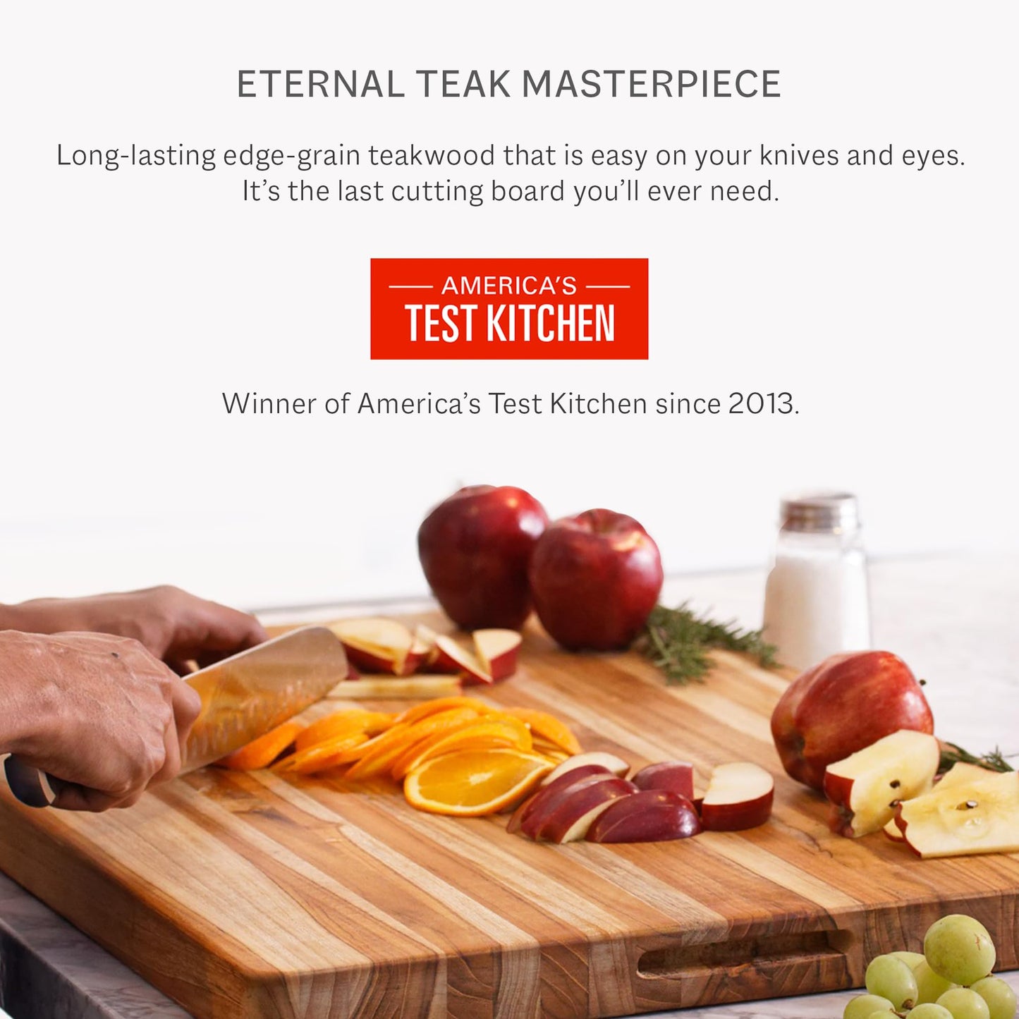 Teakhaus Cutting Board - Extra Large (XL) Wood Cutting Board with Grip Handles - Holiday Gift Ideas for Men and Women - Gift-Ready, Reversible, Edge Grain Wood, Knife Friendly - FSC Certified