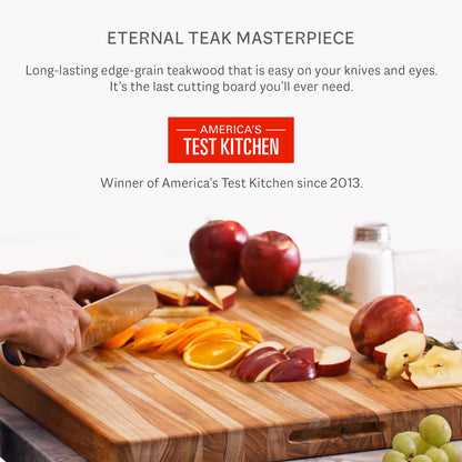Teakhaus Cutting Board - Extra Large (XL) Wood Cutting Board with Grip Handles - Holiday Gift Ideas for Men and Women - Gift-Ready, Reversible, Edge Grain Wood, Knife Friendly - FSC Certified