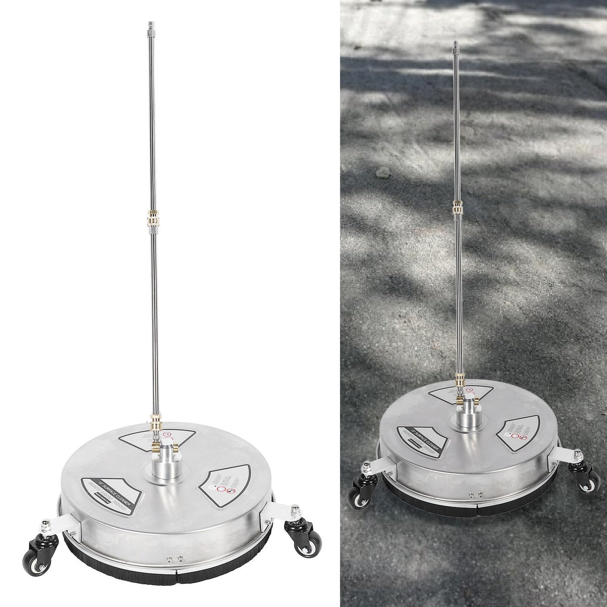 TRELVEX 4000PSI Maximum Pressure, 15 Inch Stainless Steel Surface Cleaner Driveway Power Washer Attachment, Portable Design, Powerful for Various Surfaces