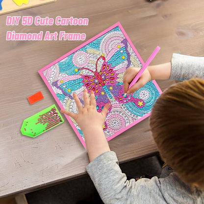ZUYUSUT Diamond Art Painting Kits for Girls Ages 5-12 Kids Art and Crafts Gem by Number Kits with Wooden Frame for Children Birthday