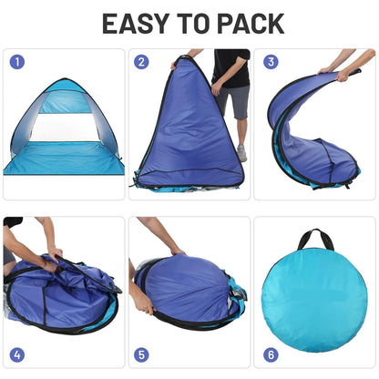HYUIO Pop Up Tents Automatic Instant Pop Up Beach Tent Lightweight Outdoor Beach Shade Sun Shelter Tent Canopy Cabana with Carry Bag Adult Pop Up Tent