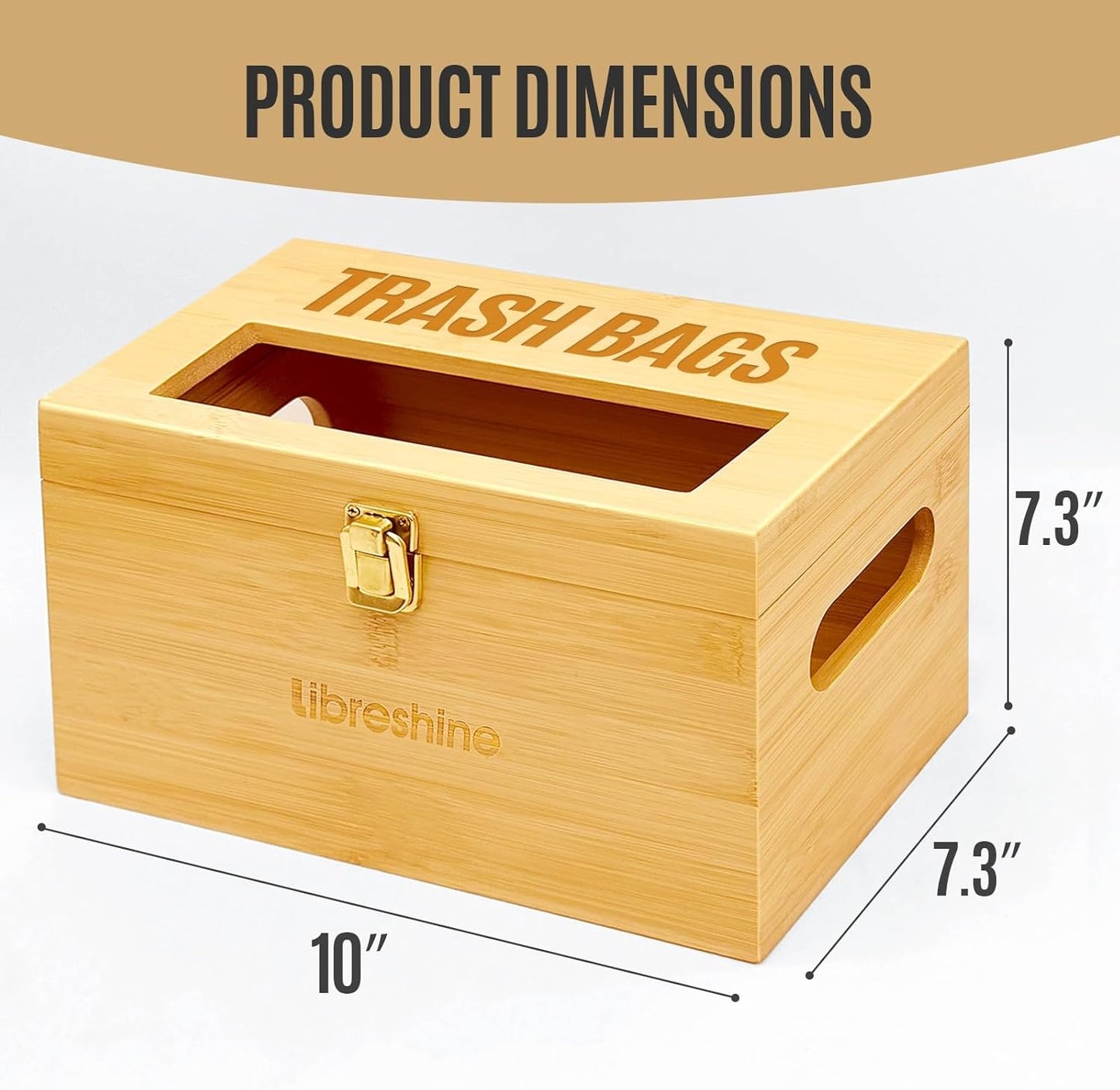 1333 Libreshine Extra Large Bamboo Trash Bag Dispenser Holder for Tall Kitchen Bags, Fits Costco Jumbo Rolls, Gallon