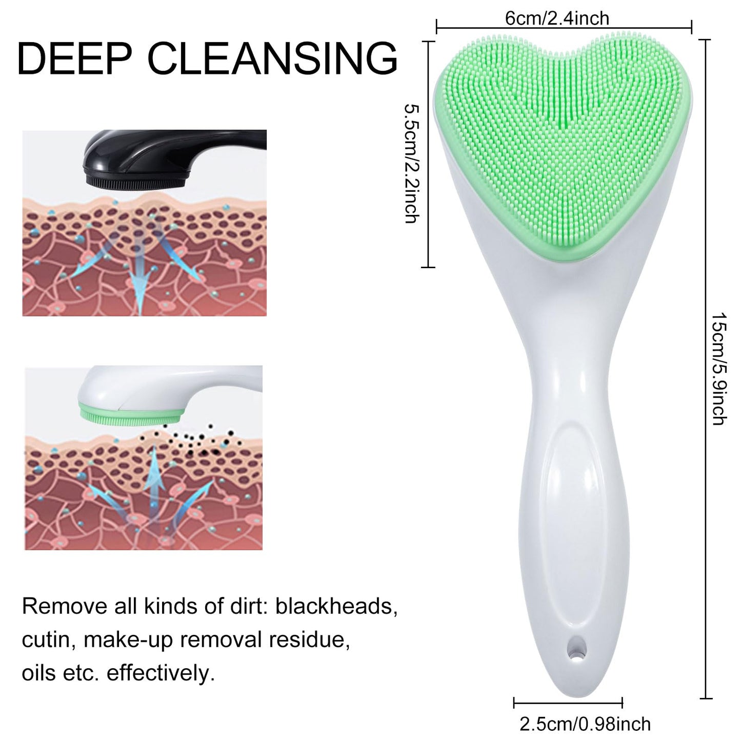 2 Pack Silicone Face Scrubber Exfoliating Brush, Manual Handheld Facial Cleansing Brush Blackhead Scrubber, Soft Bristles Waterproof for Face Skincare (Round-Pink)
