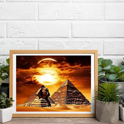 TUTUMAY21 Diamond Art Painting Ancient Egypt Modern Pyramid Sphinx Wonder of The World Egypt Giza Kit for Adults by Number Kits Gem Art Wall Home Decor 12x16 inch