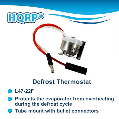 HQRP 2-Pack Defrost Thermostats Replacement for Frigidaire 5303917625 AP2592599