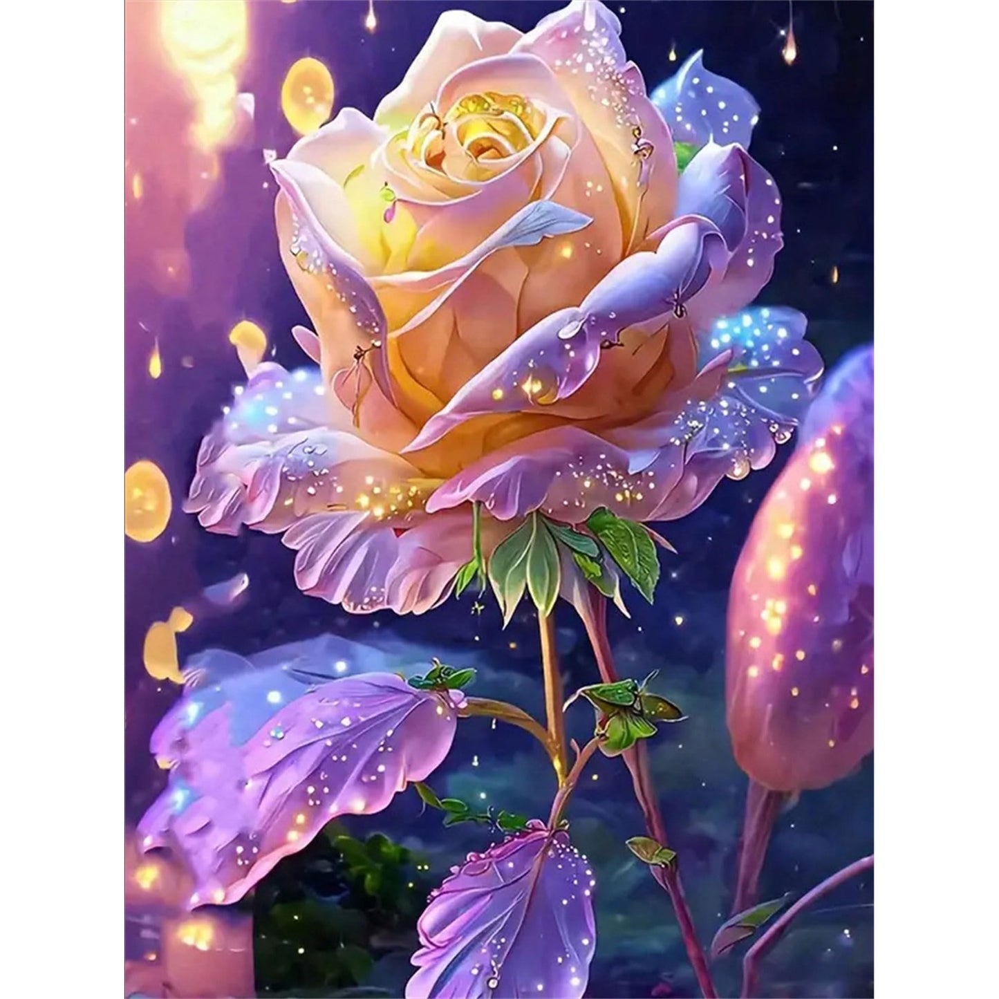 Huacan Diamond Art Kits for Adults Flower AB Drills Diamonds Painting Kit DIY Full Round Drill Rose Paintings for Home Wall Decor Picture Size 12 * 12 Inch