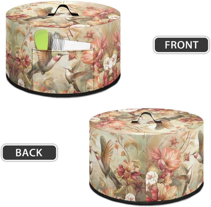 Hummingbird Flower Crock Pot Cover for 6 7 8 Quart Slow Cooker, Dust Cover to Keep Kitchen Appliances Clean