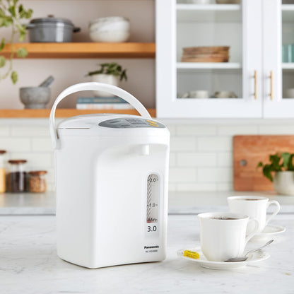 Panasonic 3L Water Boiler Electric Hot Water Dispenser Countertop w/Slow-Drip Mode for Coffee & Tea, 4 Temp Presets, Charcoal‑Purified Stainless, Auto Shut‑Off, Timer & Safety Lock - NC-EG3000