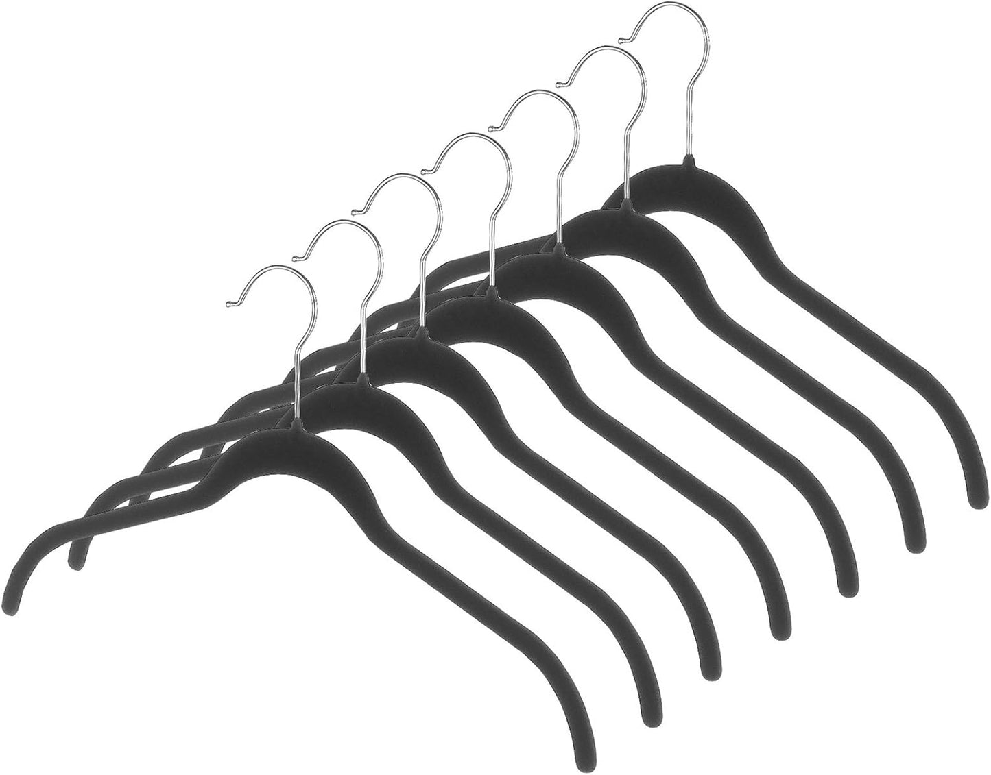 Whitmor Flocked Dress/Shirt Hangers, Set of 7, Black
