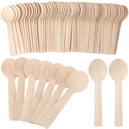 Teenyyou 3000 Pcs Mini Wooden Spoons 3.94 Inch Disposable Small Wooden Ice Cream Spoon Tiny Sampling Spoons Bulk Natural Birchwood Tasting Cutlery Scoop for Parties, Weddings, Camping