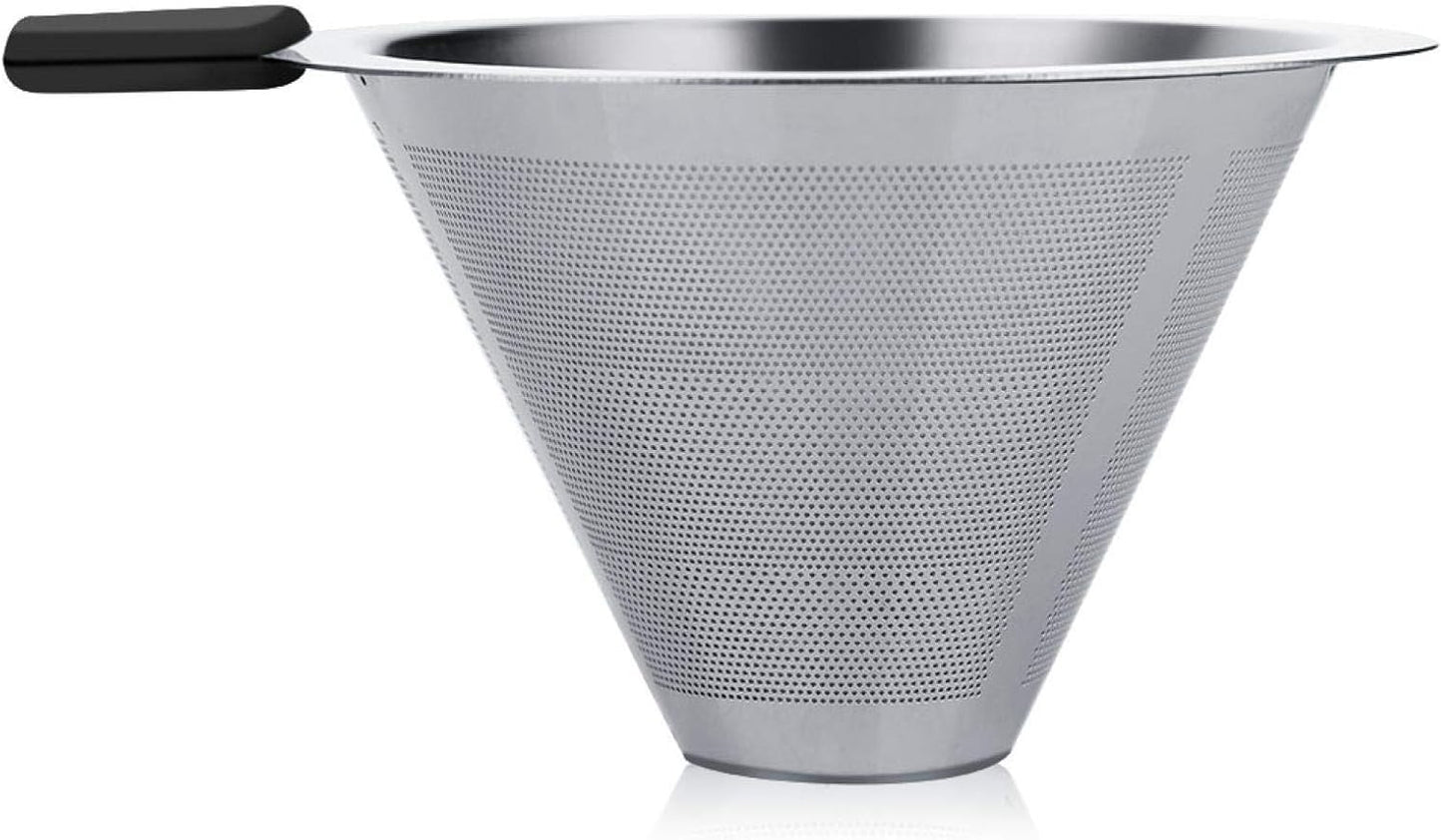 Pour Over Coffee Maker, Reusable 400ml Borosilicate Glass Hand Drip Manual Dripper Brewer Pot with Scale, Portable for