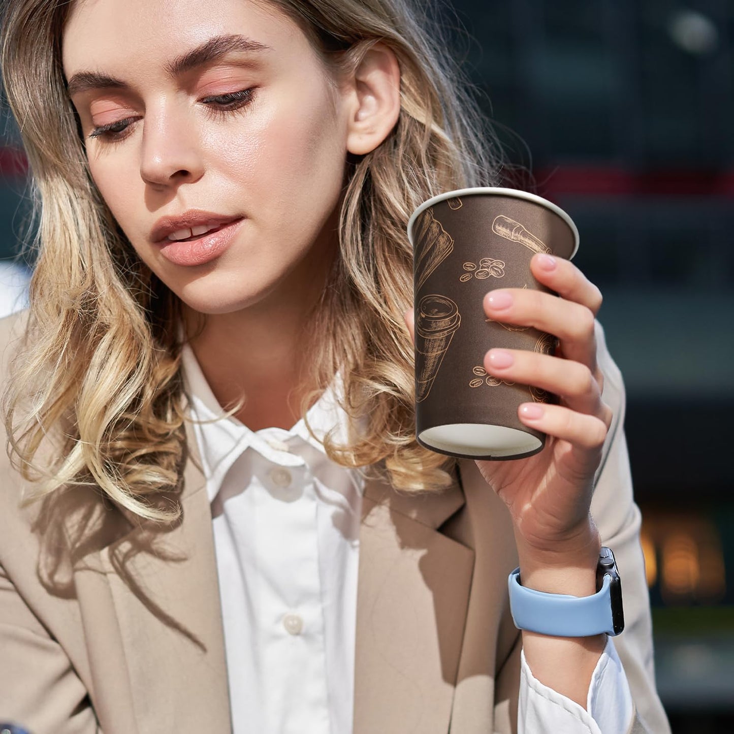 Huifany Coffee Cups 12 oz Paper Cups 180 Pack, Thickened Paper Coffee Cups Disposable 12 oz Coffe Cup, Hot/Cold Beverage Drinking Cup for Office, Home, Party