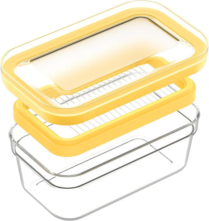 280g UNIVIVO Airtight Butter Slicer Cutter and Keeper - Butter Storage Container Dish with Lid for Fridge, Fresh Butter
