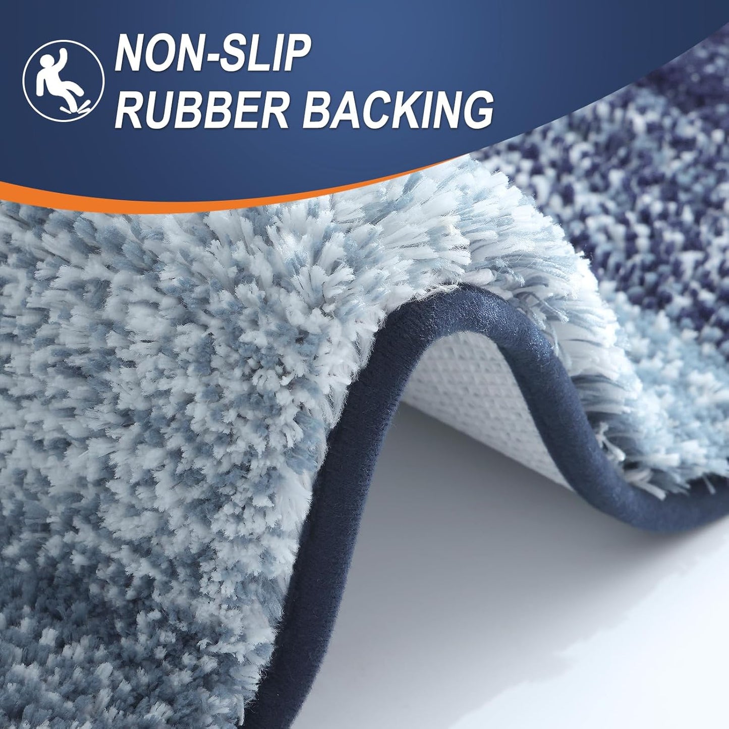 OLANLY Bath Rugs Mat - Extra Soft Microfiber, Quick Dry & Washable | 24x16, Airy Blue for Bathroom Decor