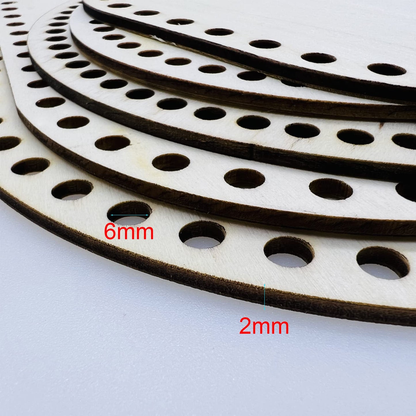 Yayatty 7 PCS Wooden Basket Bottom, 3 Shape Blank Crochet Knitting Basket Wood Base Shaper for DIY Basket Craft Weaving Making Supplies