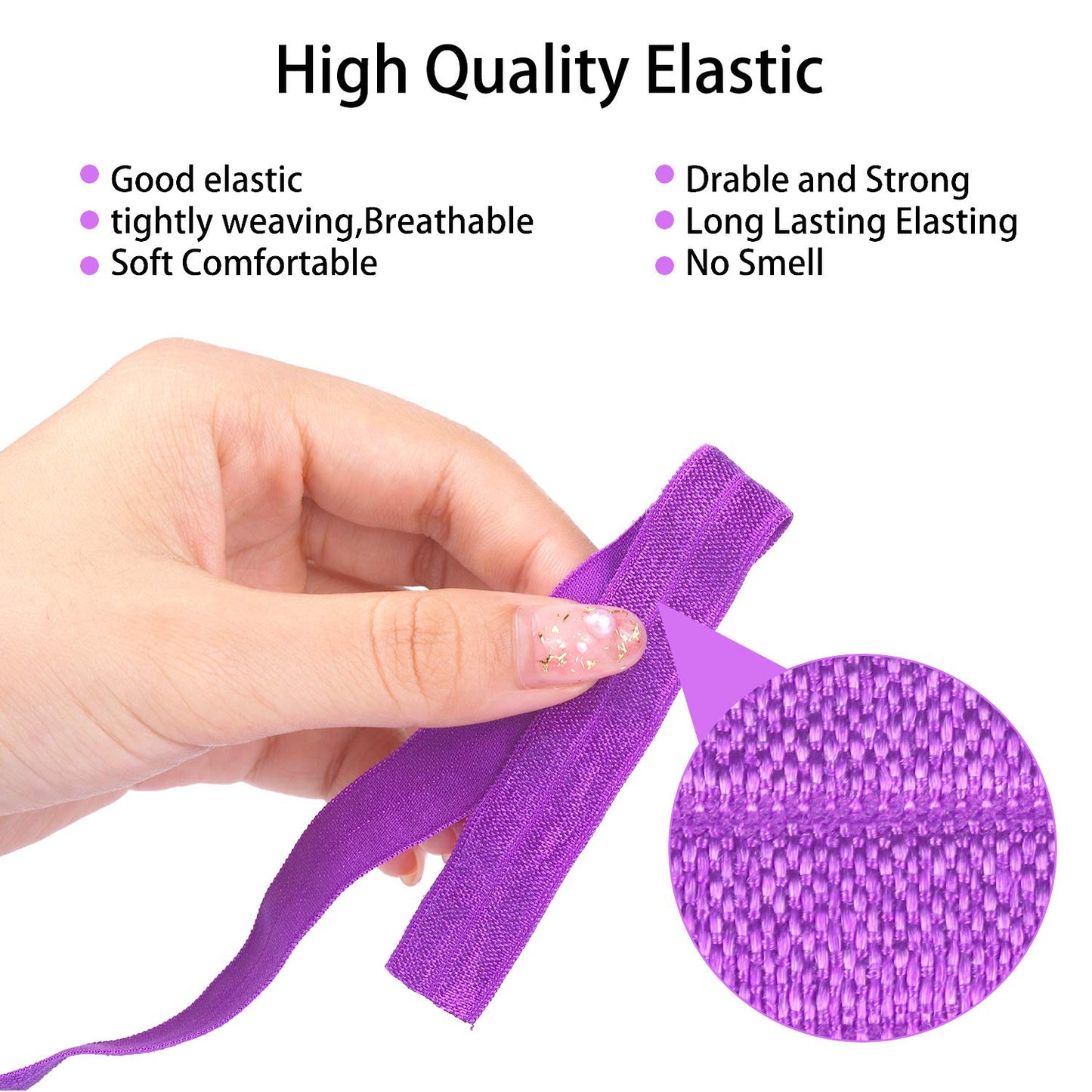 WILLBOND 40 Yards Fold over Elastic Solid Color Trim Elastic 40 Colors Ribbon Sewing Stretch Ribbon Band for Hair Bow DIY Craft Hair Ties Headbands(Multicolor)