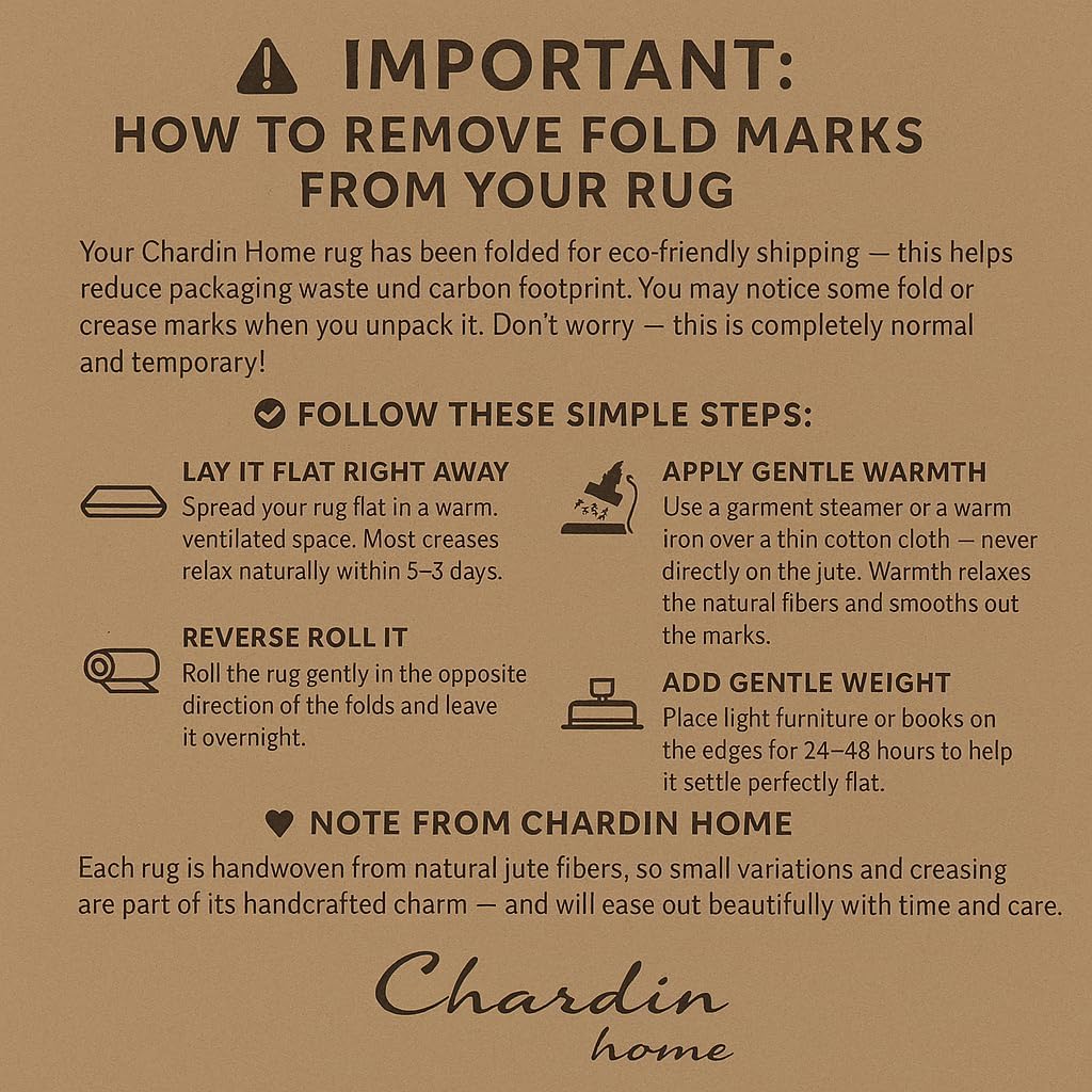 '-18x30 Inch Chardin home Hand Woven Natural Jute Braided Rug Oval | Vintage Boho Reversible Doormat for Entryway, Front