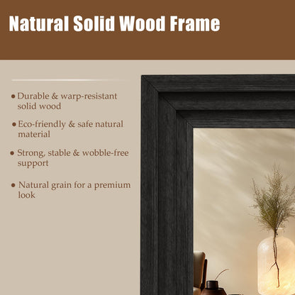 WISSMIELS Full Length Mirror 71"x30", Large Solid Wood Frame Floor Mirror, Leaning Floor Mirror, Stable Frame, Shatterproof Glass, Modern Classic Style for Bedroom, Living Room, Entryway