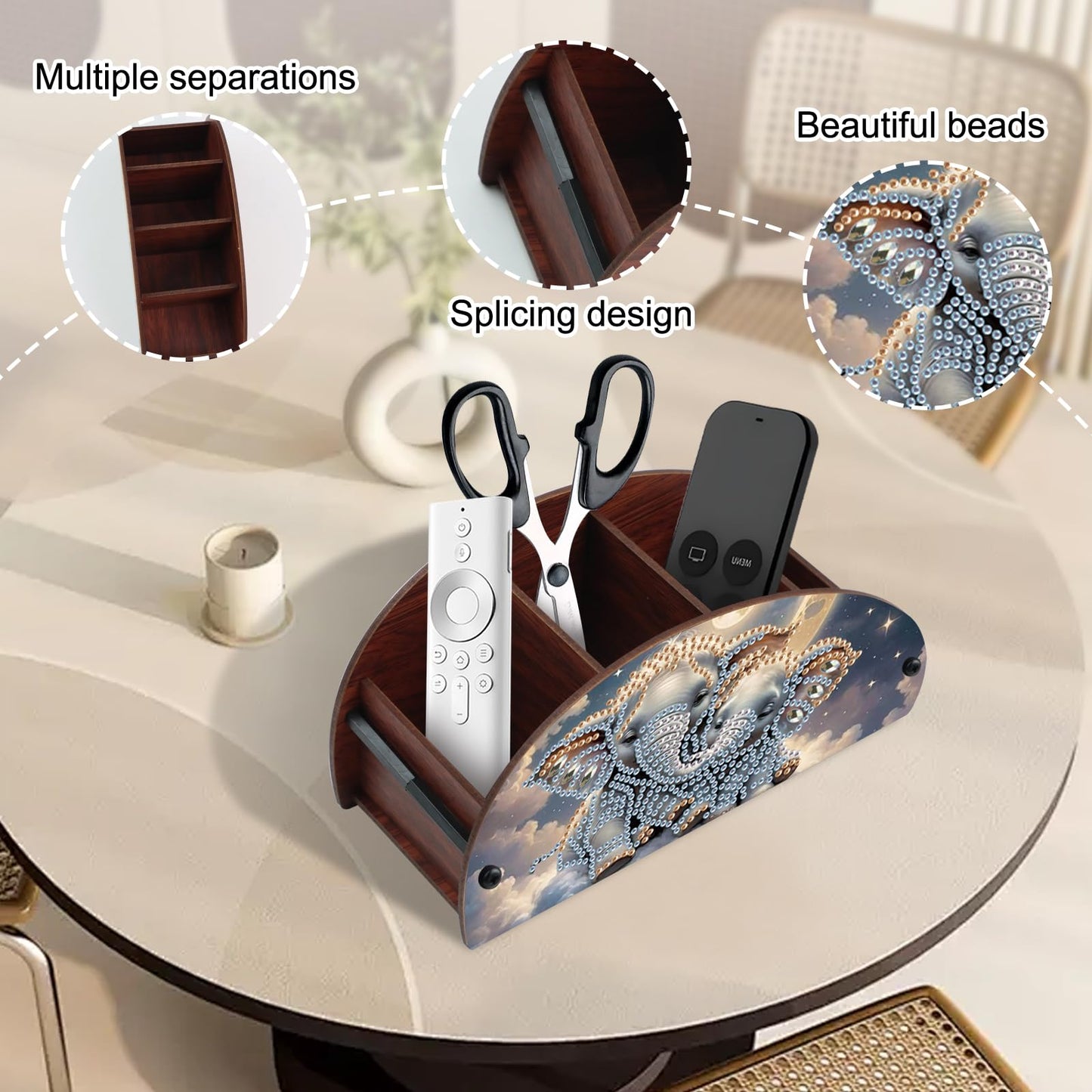 Diamond Painting kits Organizer Box, Diamond art DIY elephant in the clouds Special Shape Diamond Partial Mosaic Handmade Making Kit Organizer Box, Home Dining Living Room TableTop Art Decoration