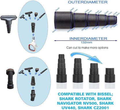 Universal Vacuum Hose Adapter Kit, Compatible with Bissell, Kenmore, Electrolux, Dirt Devil, Hoover