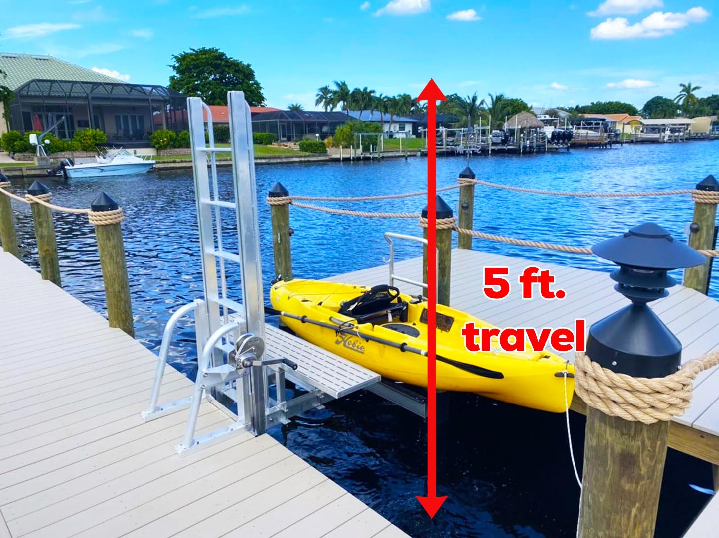 Golden Boat Lifts Kayak Launch, 3-7 Step Aluminum Dock System (7-Step Heavy Duty)
