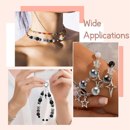 KitBeads 200 Pcs Black DIY Beads Findings Kits Brass Rhinestone Polymer Clay Bubble Rondelle Beads for DIY Craft Jewelry Making Bracelets Earring Keychains Pens Crafts