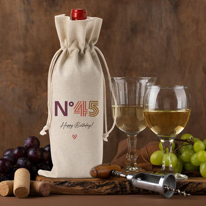 Happy 45th Birthday Party Decorations, Unique 45 Year Old Gifts for Men and Women, Wine Bag