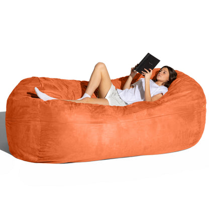 Jaxx 7 Foot Giant Bean Bag Sofa, Mandarin