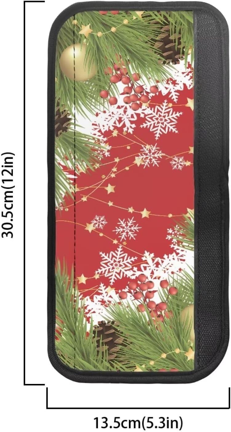 Christmas Print Refrigerator Door Handle Covers Set of 4, Washable Appliance Covers to Keep Kitchen Clean from Smudges