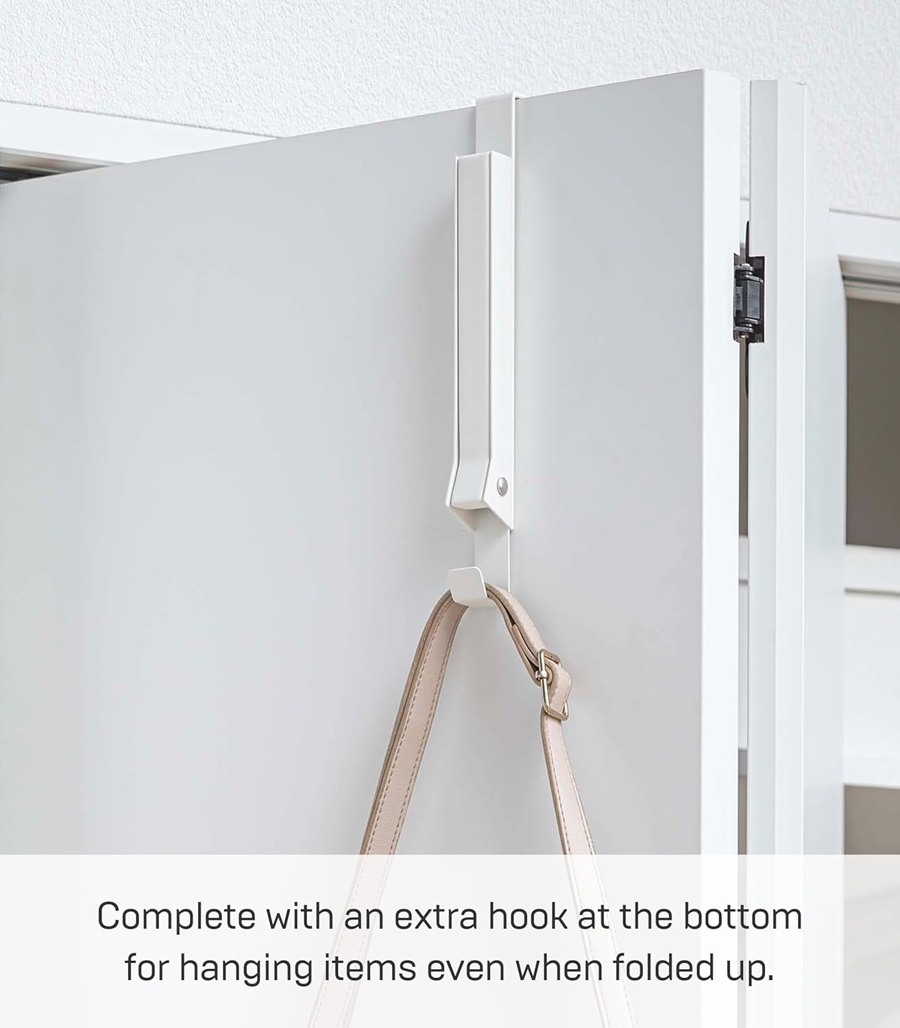 Smart Over The Door Coat Hook Organizer, 2-Hook Collapsible Rack for Entryway or Bedroom Closet - Steel
