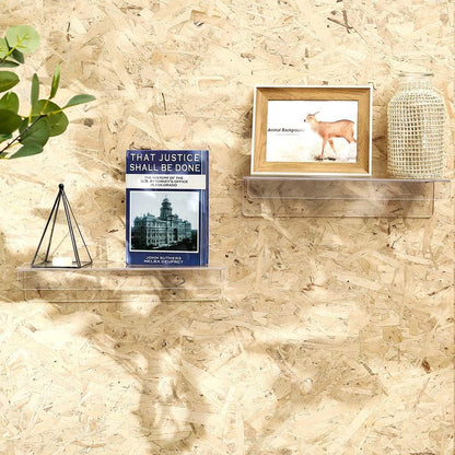 2 Bedroom,Room,15 Inch Pcak Clear Acrylic Shelves for Bathroom Wall Shelf & Organizer,Invisible Floating Shelves & Wall