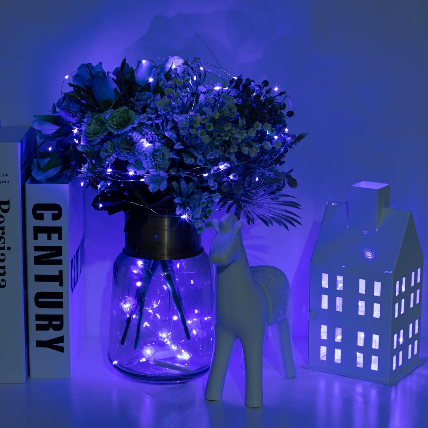 12-Pack 7 20 LED Fairy Lights Feet Battery Powered Waterproof Silver Wire Slim Copper Wire Pastel Lights for DIY