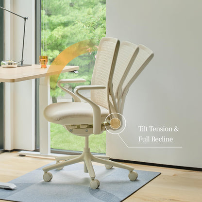 Branch Verve Chair - High Performance Executive Office Chair with Contoured Back and Adjustable Lumbar Support - High Density Foam Cushion and 3D Knit Back - Fits 5' to 6', Up to 275 lbs, Wheat