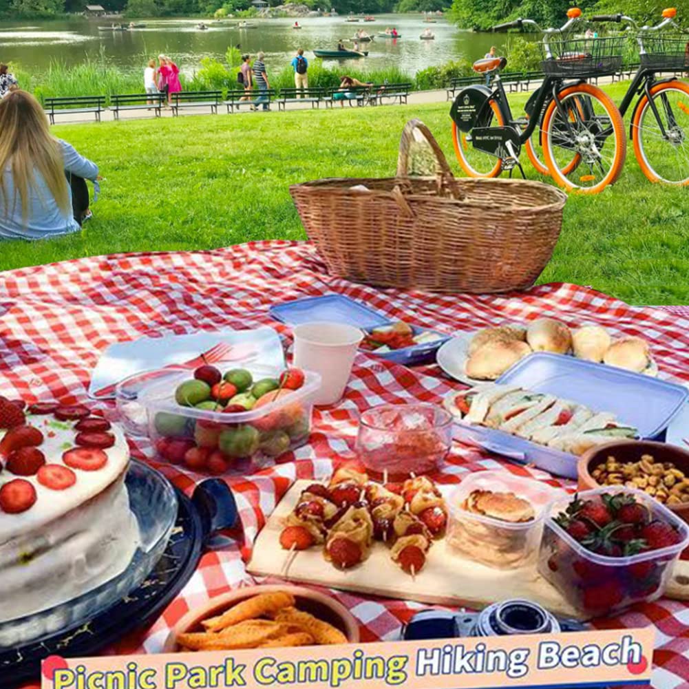 Lchkrep Picnic Blanket Beach Blankets 80"x60" Large Sandproof Waterproof Camping Portable Travel Blanket Play Mat for Outdoor Indoor Family Beach Park Grass,Hiking, Music Festival (Red)