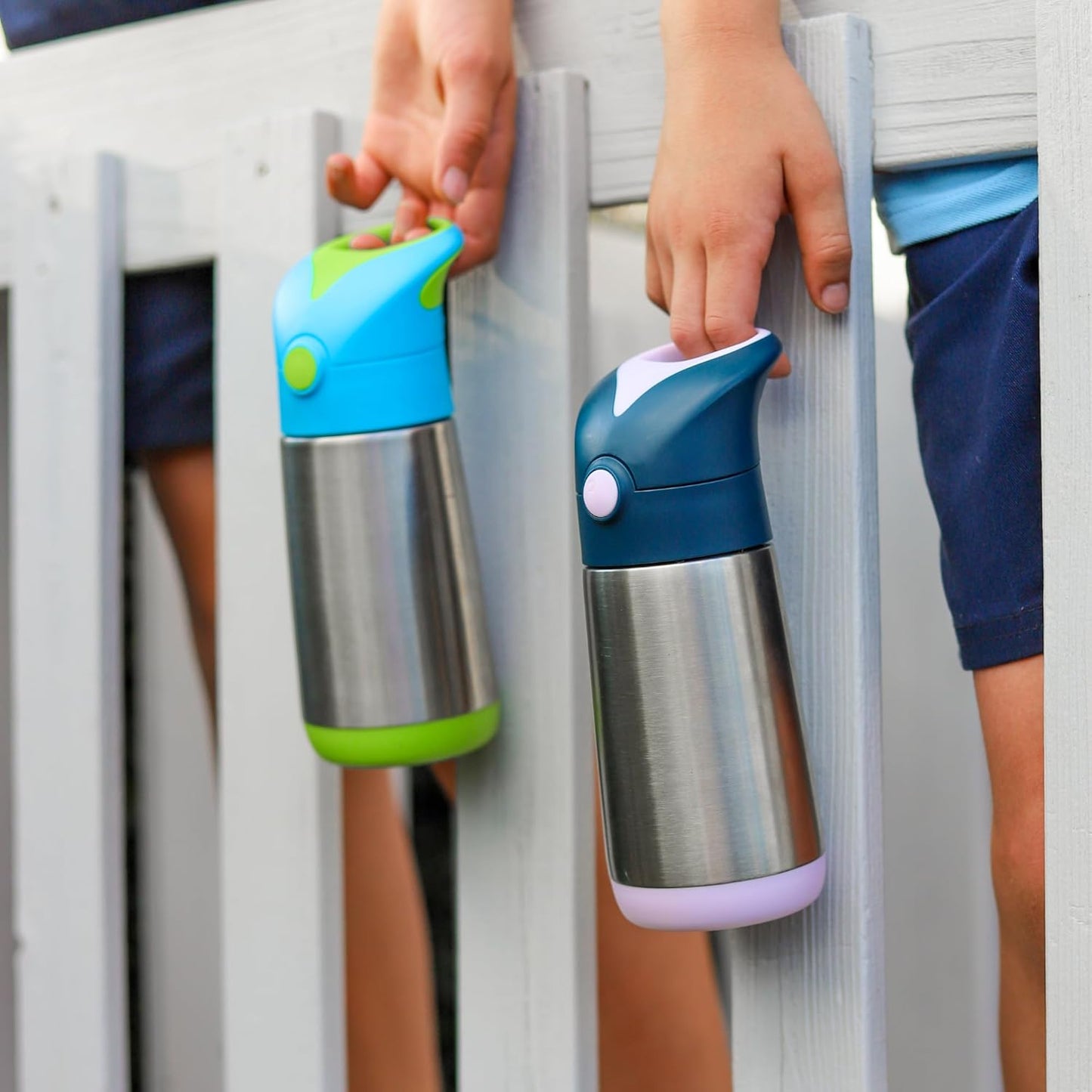 17 oz 15 b.box Insulated Water Bottle - Kids Water Bottle Stainless Steel w/Free Flow Silicone Straw, Keeps Drinks Cold