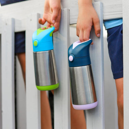 17 oz 15 b.box Insulated Water Bottle - Kids Water Bottle Stainless Steel w/Free Flow Silicone Straw, Keeps Drinks Cold