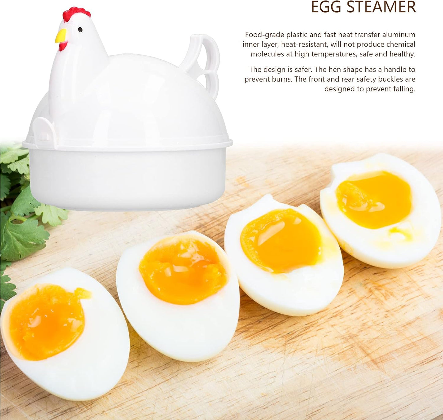 Egg Cooker, Chicken Shaped Microwave Boiler, Heat Resistant, Freely Control Egg Tenderness for Home Kitchen