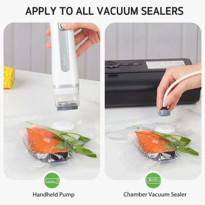 Syntus 30 Reusable Vacuum Sealer Bags for Food, Large 12" x 13" Food Storage Zipper Bags with Air Valve BPA-free Leakproof Keep Food Freshness, Compatible with Compact Vacuum Sealers