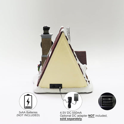 Moments In Time Pizza Shop Scene - Handcrafted LED Musical Pizzeria Holiday Decoration | Battery Operated Tabletop Display