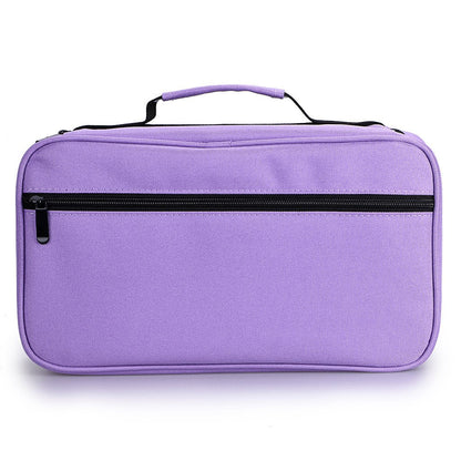 BTSKY Art Marker Carrying Case Lipstick Organizer-60 Slots Canvas Zippered Storage for Touch Spectrum Noir Paint Sharpie Markers, Empty Wallet Only (Purple)