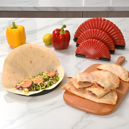 Tortilla Sealer + Crimper Press Bundle - Quesadilla Maker for Large 10", Medium 8" & Small 6" Flour Tortillas | Burritos, Empanadas, Dumplings, Sandwiches | Air Fryer Friendly | Dishwasher Safe