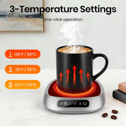 Coffee Mug Warmer, USB Cup Warmer for Desk with 3-Temp Touch Control, 10W Fast Heating Pad for Coffee Tea Milk, 8H Auto-Off, Fits Mugs & Milk Cartons (Gray)