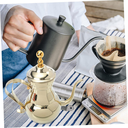 SHOWERORO Arabic Coffee Pot, Whistling Teakettle for Stovetop, Stainless Steel Hand Brewing Tea Pot