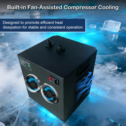 KIPPDURO Aquarium Chiller 79 GAL 1/3 HP, Quiet Fish Tank Water Chiller with LED Touch Screen, Fast Cooling Compressor, Temperature Control for Aquarium, Coral Reef, Hydroponics, Axolotl (300 L)