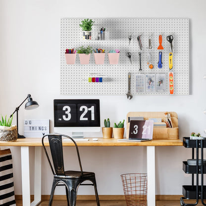 G.CORE Peg Board Organizer 21 Pack, Pegboard Accessories with Baskets Cups Hooks - 1/8" & 1/4" Peg Board Wall Tool Organizers, Utility Holders & Hangers for Garage Craft Workbench