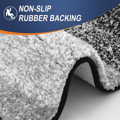 OLANLY Bathroom Runner Rug - Extra Soft Microfiber Mat | Quick Dry, Washable, 47x17 Inches, Black