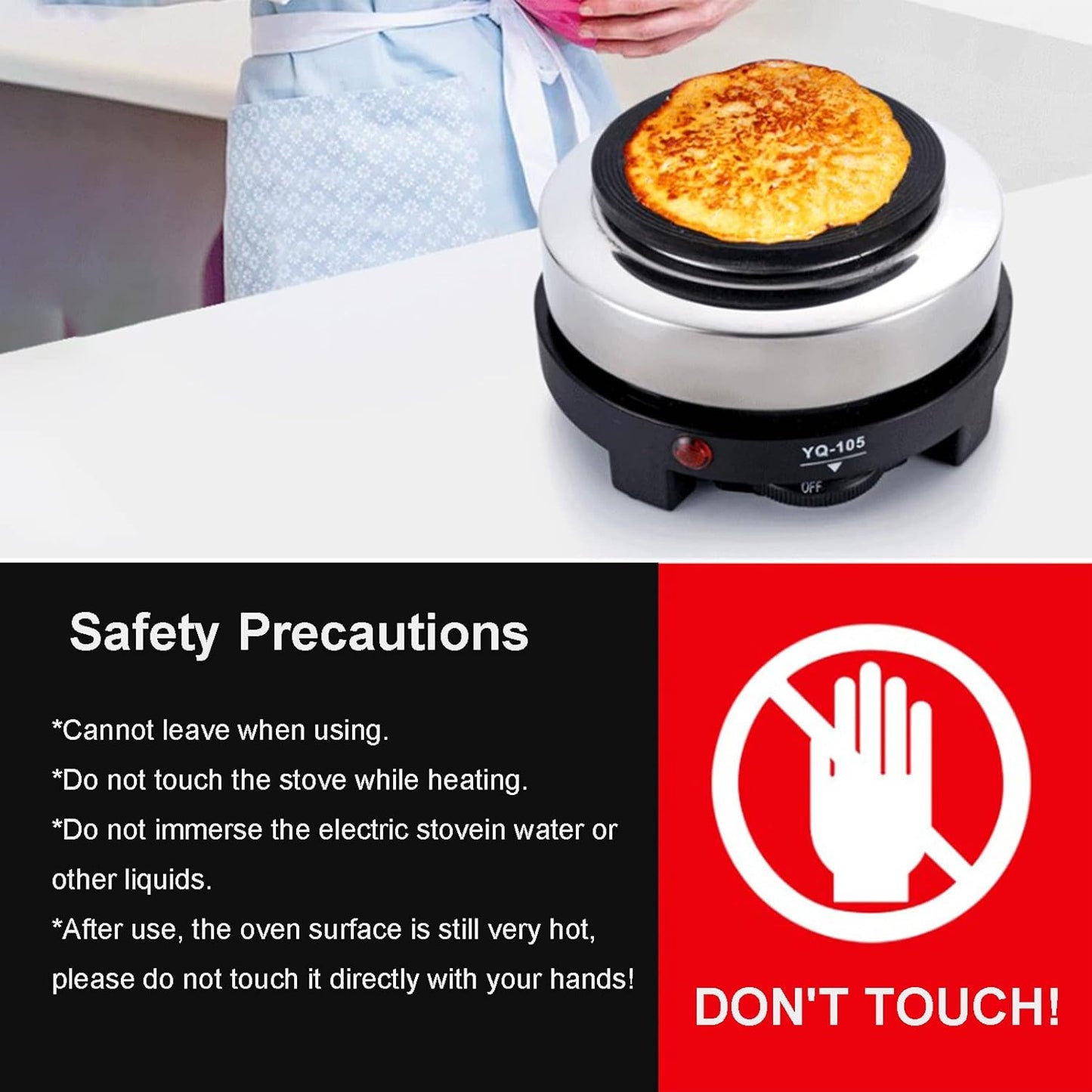 Mini Stove, Portable 500W Electric Hot Plate, Multifunction Home Heater (US Plug 110V) for Soup and Porridge