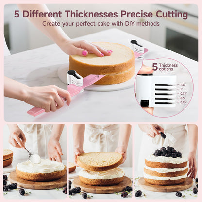 CoquusAid Upgrade Bread Knife for Homemade Bread, World‘s 1st Double Serrated Knife for Crusty Sourdough, 11.6 Inch Stainless Steel Bread Slicer, Professional Sourdough Cutter, Ideal for Gift, Pink